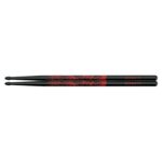 TAMA 5B-F-BR Rhythmic Fire Oak 5B Drumsticks, Black & Red