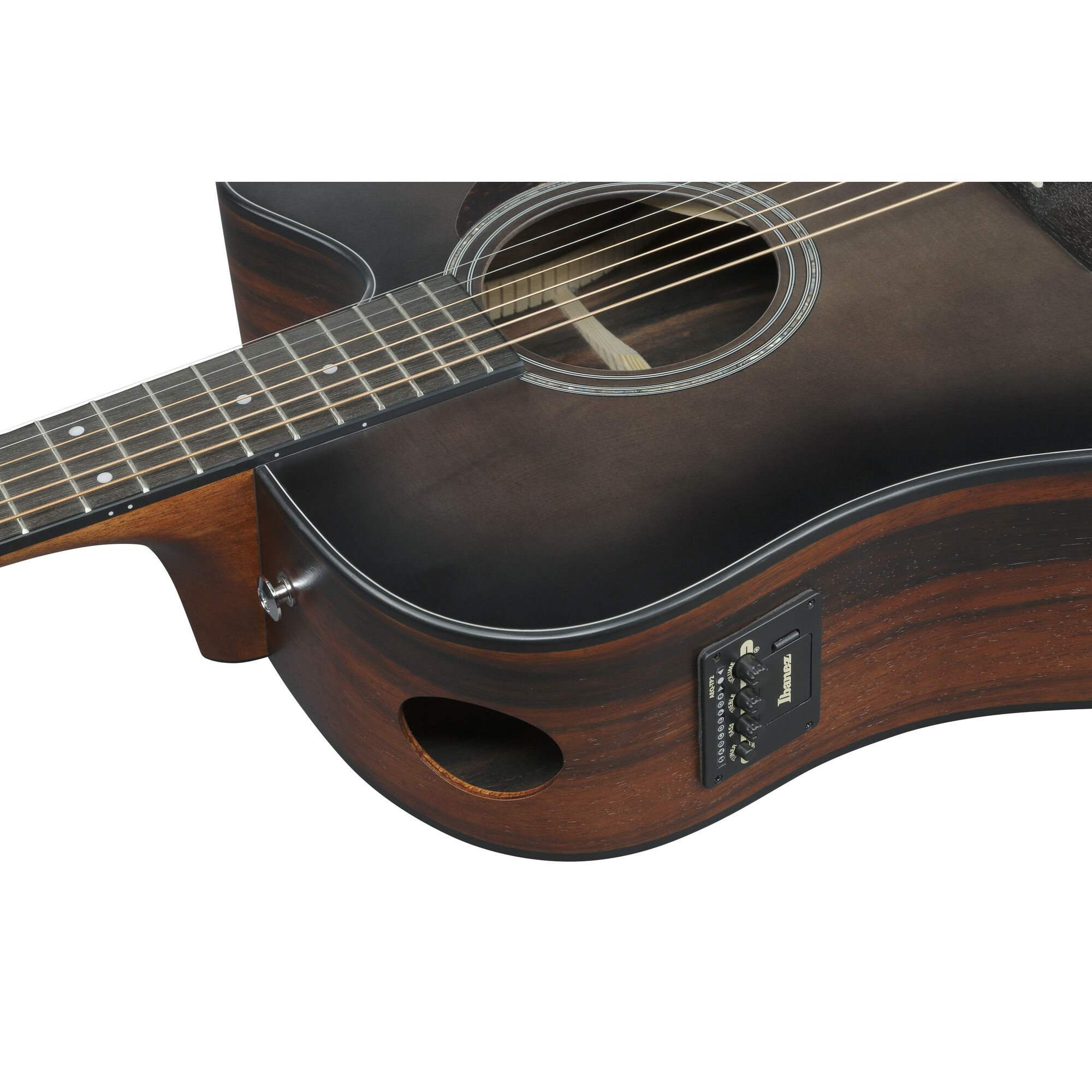 Ibanez AAD70CE-TBN Advanced Acoustic Guitar - Transparent Charcol Burst Top - Image 14