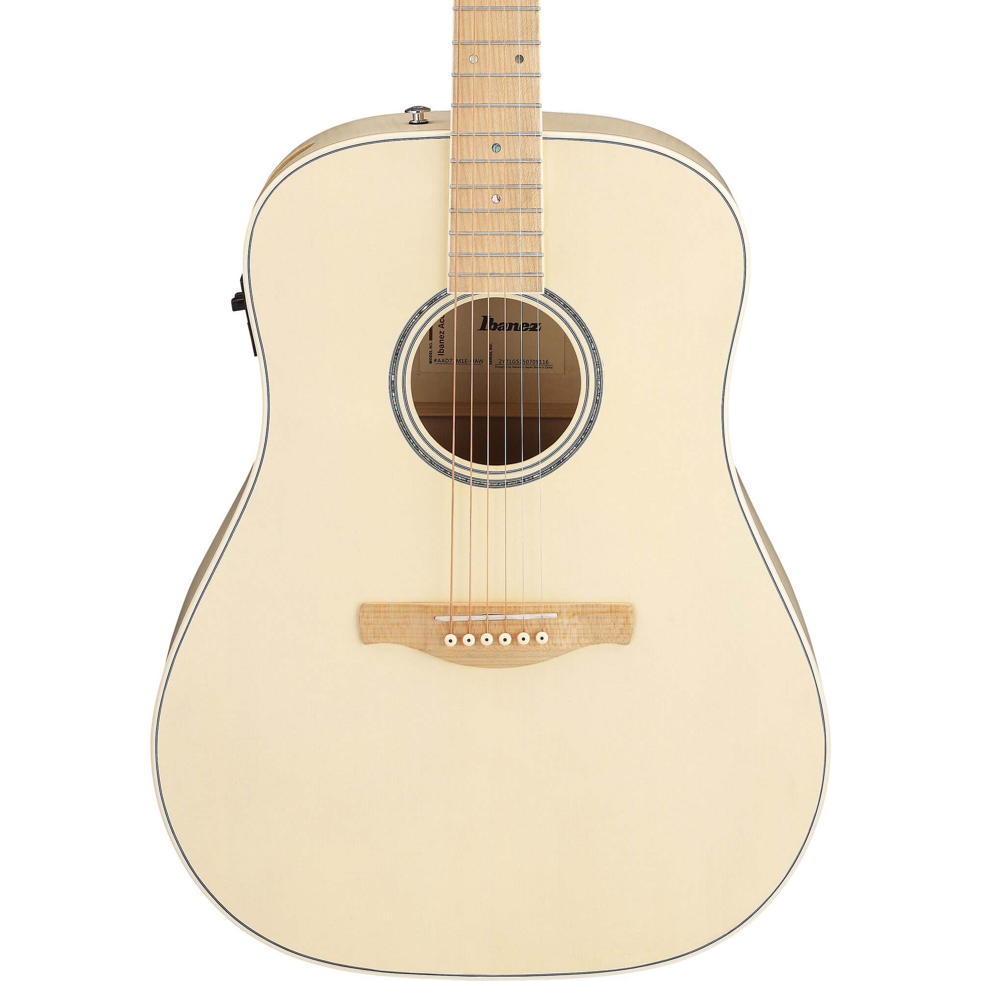 Ibanez AAD77M1E-OAW Advanced Acoustic - Open Pore Antique White - Image 5