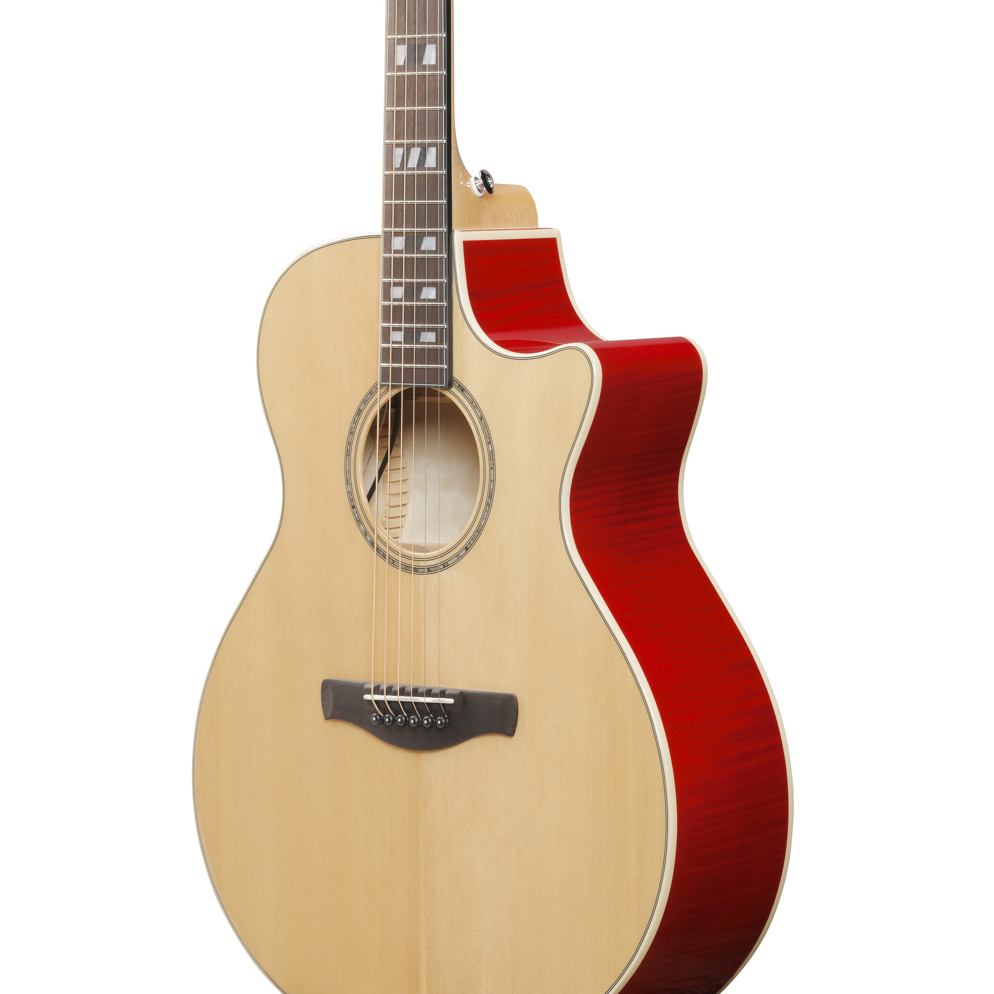 Ibanez AE170-NTR - Acoustic Guitar, Natural High Gloss Top - Transparent Red High Gloss Back & Sides - Image 8