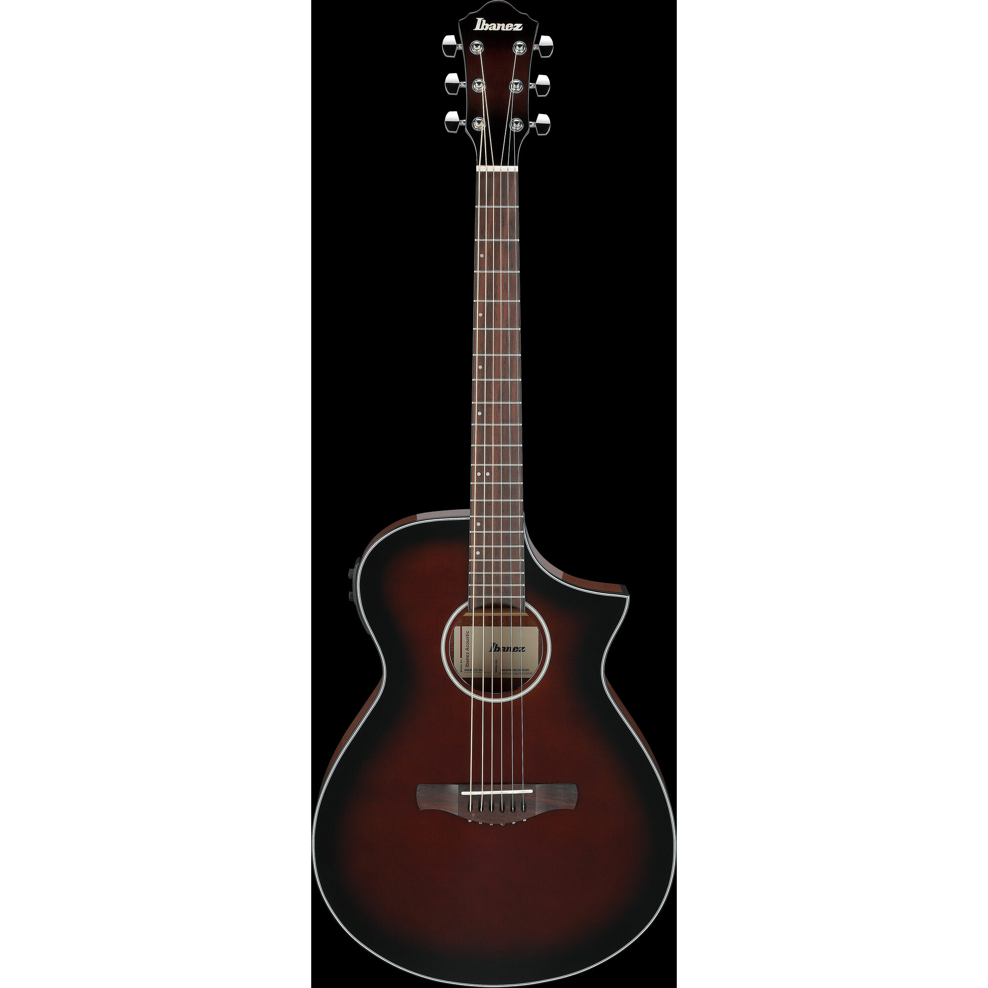 Ibanez AEWC11-DVS - Electro Acoustic Guitar, Spruce - Dark Violin Sunburst High Gloss - Image 7