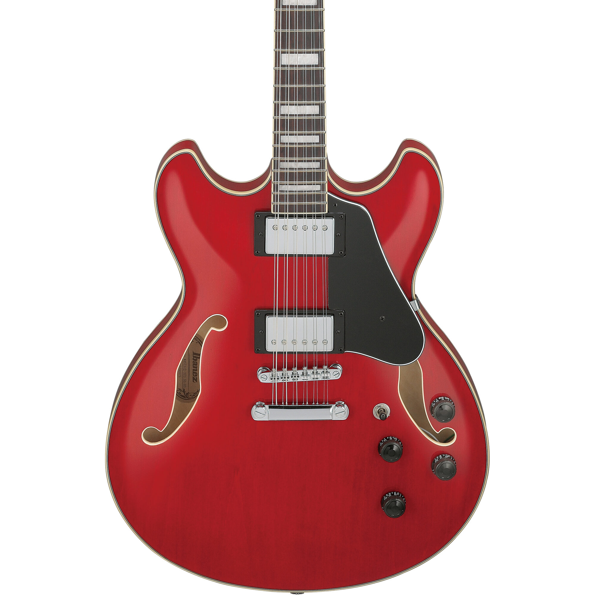 Ibanez AS7312-TCD Artcore AS 12-String Semi-Hollow Guitar - Transparent Cherry Red - Image 5