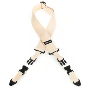 DiMarzio® ClipLock® Quick Release Guitar Strap, 2" Cotton, Standard Length, Natural