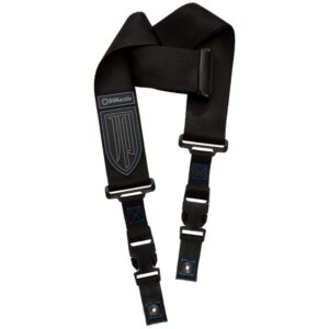 DiMarzio® ClipLock® John Petrucci, Quick Release Strap, 2" Short, Black + Blue Stitch inc picks