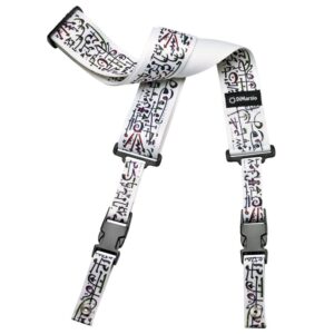 DiMarzio® ClipLock® Steve Vai, Quick Release Guitar Strap, 2", Art Design White