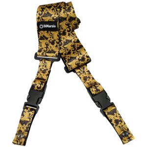 DiMarzio® ClipLock® Steve Vai UtoPIA, Quick Release Guitar Strap, 2", Black/Gold
