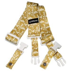 DiMarzio® ClipLock® Steve Vai UtoPIA, Short Quick Release Guitar Strap, 2", White/Gold