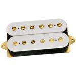 DiMarzio® Air Classic™ Bridge Pickup, Standard Spaced, White + Gold Poles