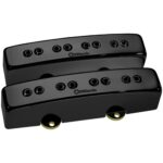 DiMarzio Relentless J Bass Single Coil Pickup Set, Gloss Black Cover