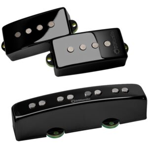 DiMarzio DP306 Sixties PJ Pair Bass Pickup Set, Gloss Black Metal