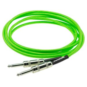 DiMarzio® Overbraid Guitar Cable, 10ft, Switchcraft® Straight Jacks, Neon Green