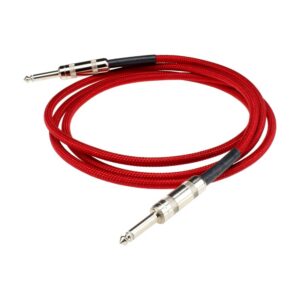 DiMarzio® Overbraid Guitar Cable, 10ft, Switchcraft® Straight Jacks, Red