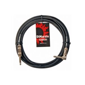DiMarzio® Overbraid Guitar Cable, 15ft, Switchcraft® Straight/Angled Jacks, Vintage Tweed