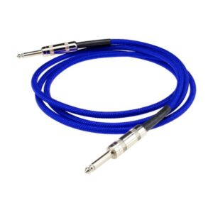DiMarzio® Overbraid Guitar Cable, 18ft, Switchcraft® Straight Jacks, Electric Blue