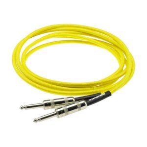 DiMarzio® Overbraid Guitar Cable, 18ft, Switchcraft® Straight Jacks, Neon Yellow
