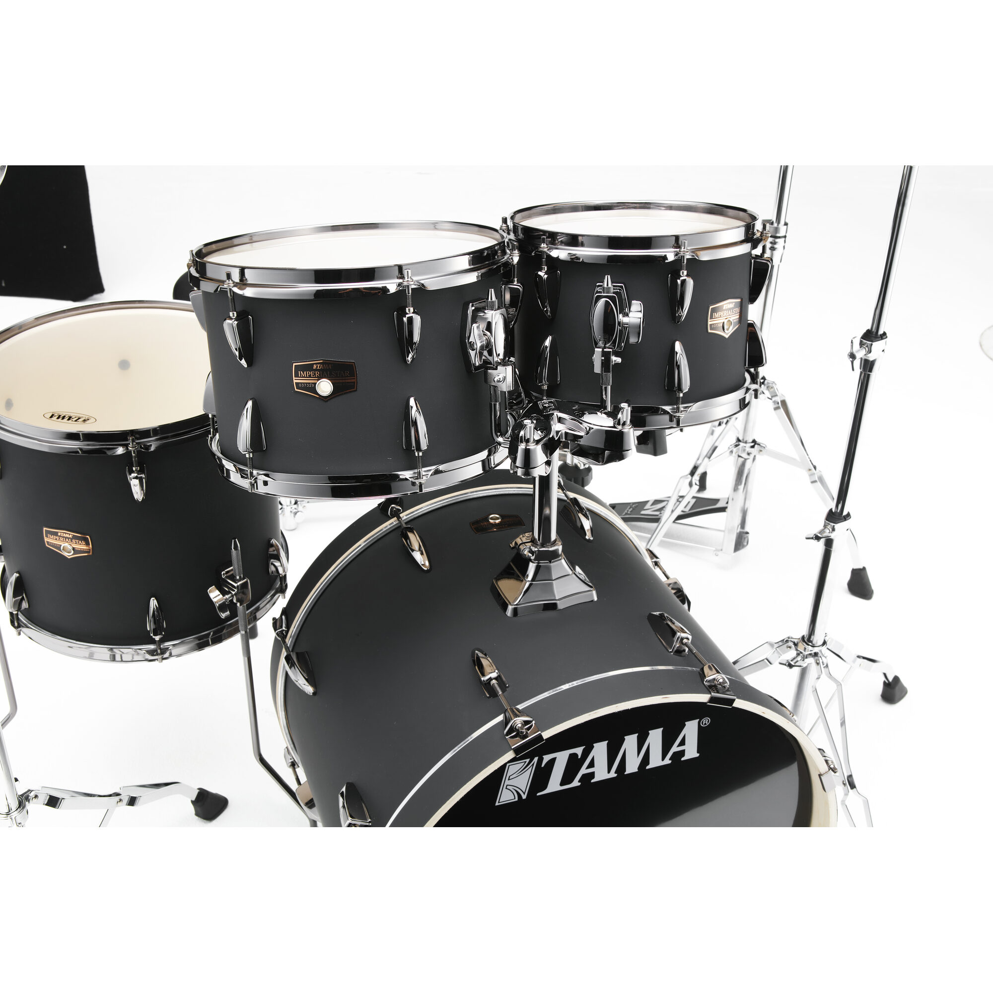 TAMA IP50H6WBN-BOB Imperialstar 5-Piece Complete Drum Kit with 20" Bass Drum & Hardware - Blacked Out Black - Image 2