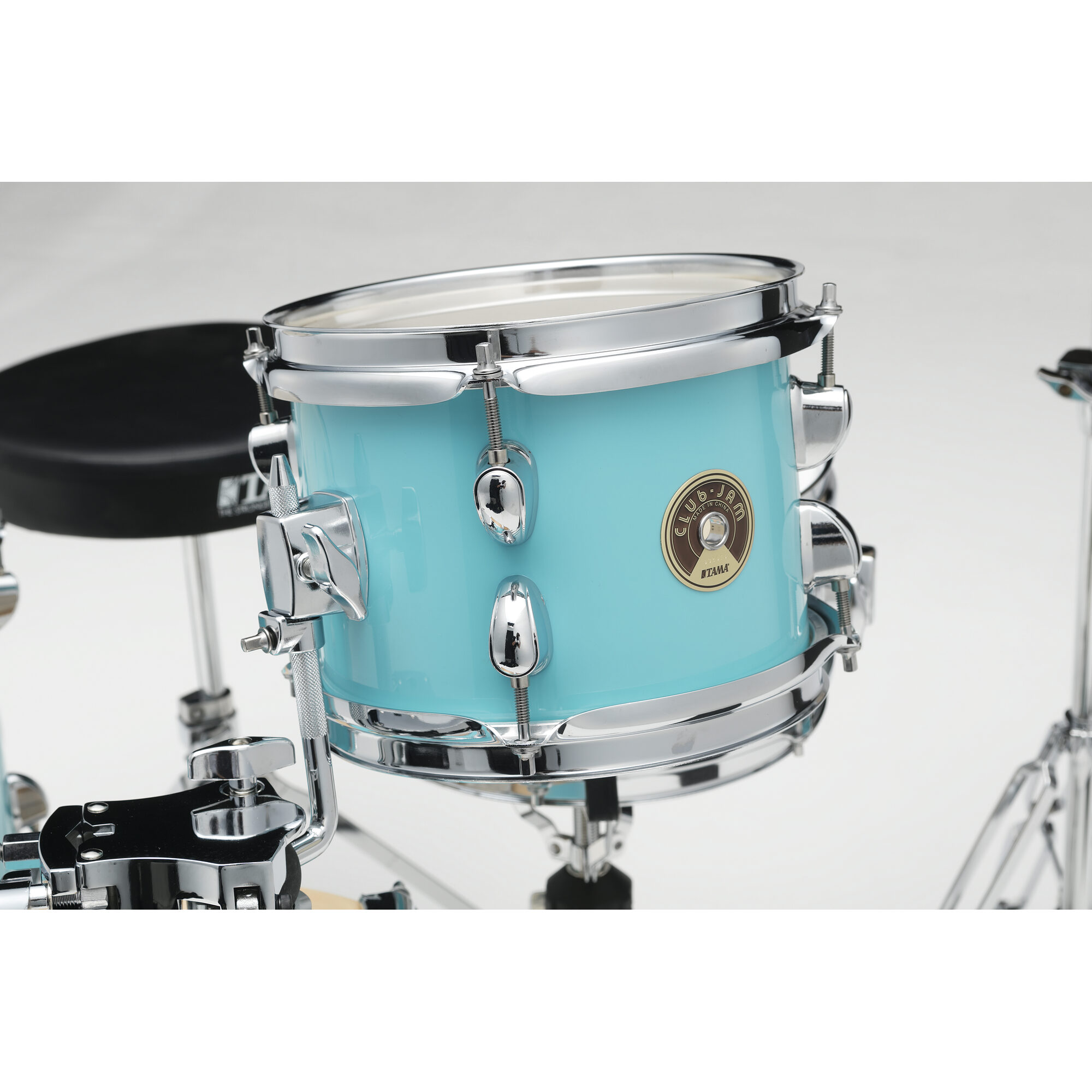 TAMA LJK44H4-AQB Club-JAM Flyer 4-Piece Complete Drum Kit with 14" Bass Drum & Hardware - Aqua Blue - Image 2