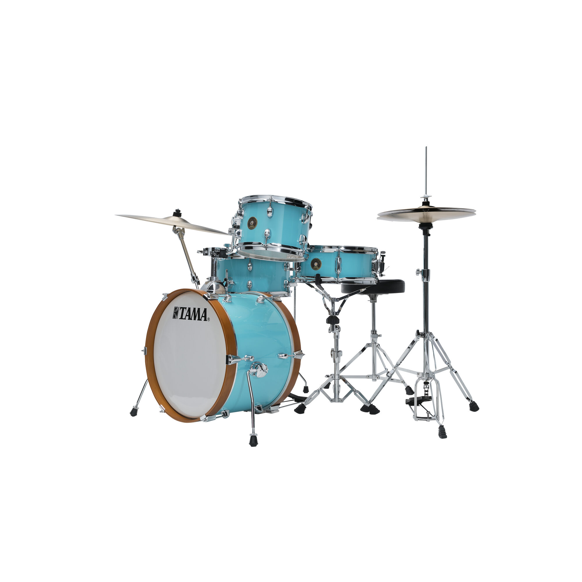 TAMA LJK48H4-AQB Club-JAM 4-Piece Complete Drum Kit with 18" Bass Drum & Hardware - Aqua Blue - Image 2