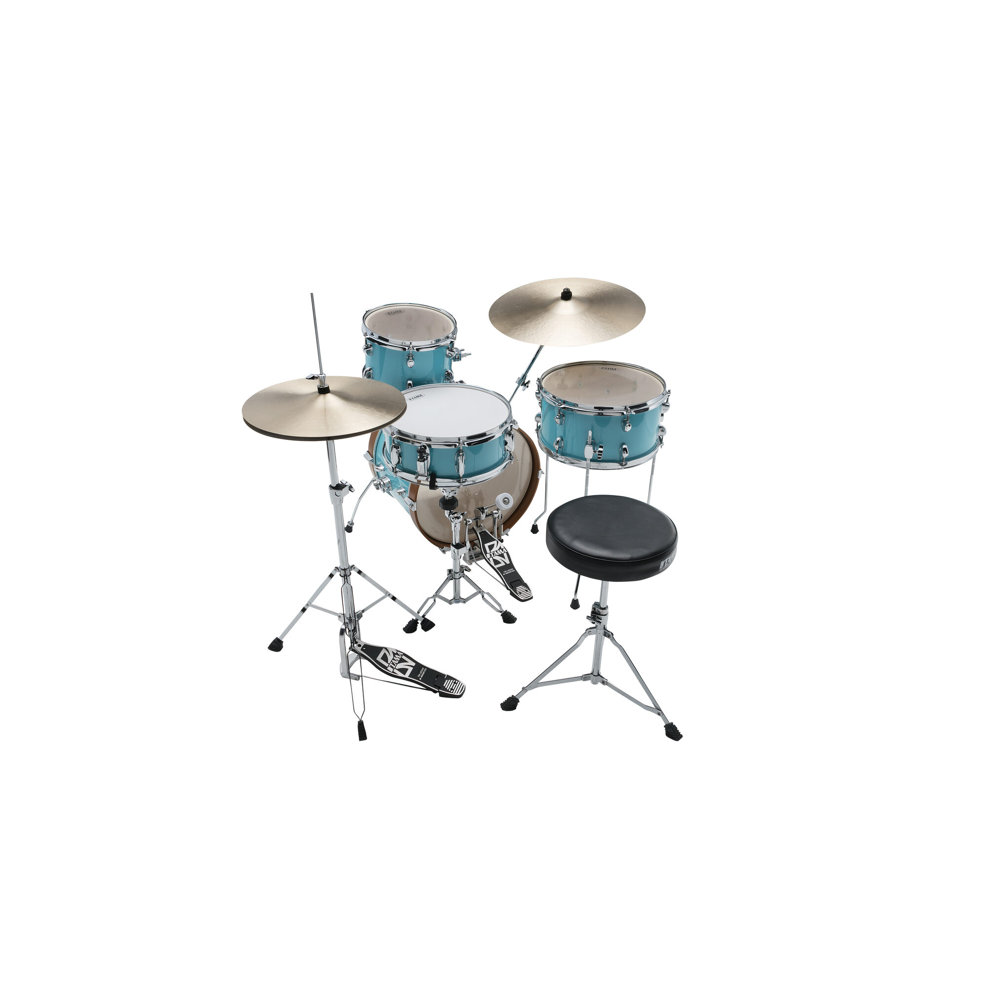 TAMA LJK48H4-AQB Club-JAM 4-Piece Complete Drum Kit with 18" Bass Drum & Hardware - Aqua Blue - Image 3