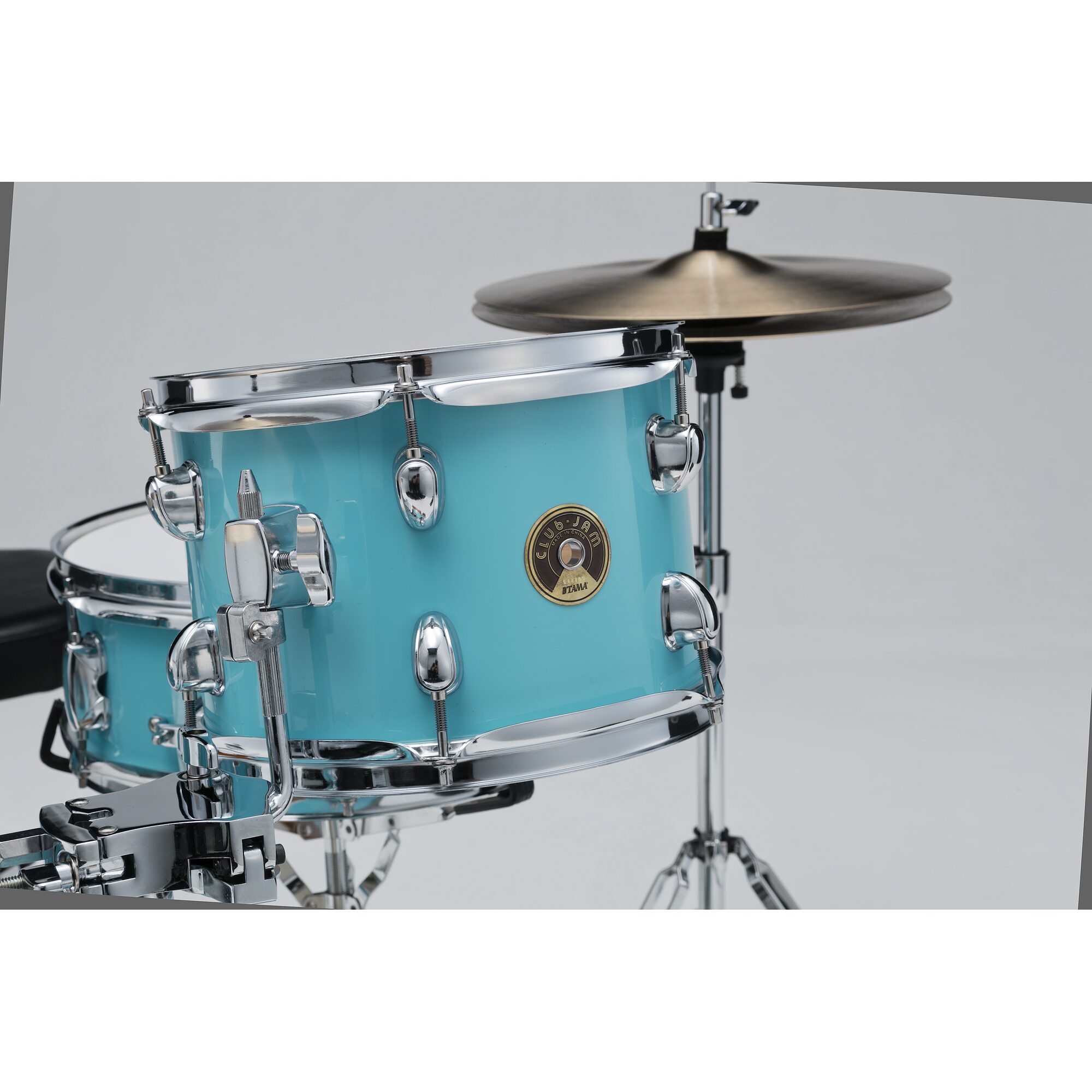 TAMA LJK48H4-AQB Club-JAM 4-Piece Complete Drum Kit with 18" Bass Drum & Hardware - Aqua Blue - Image 4