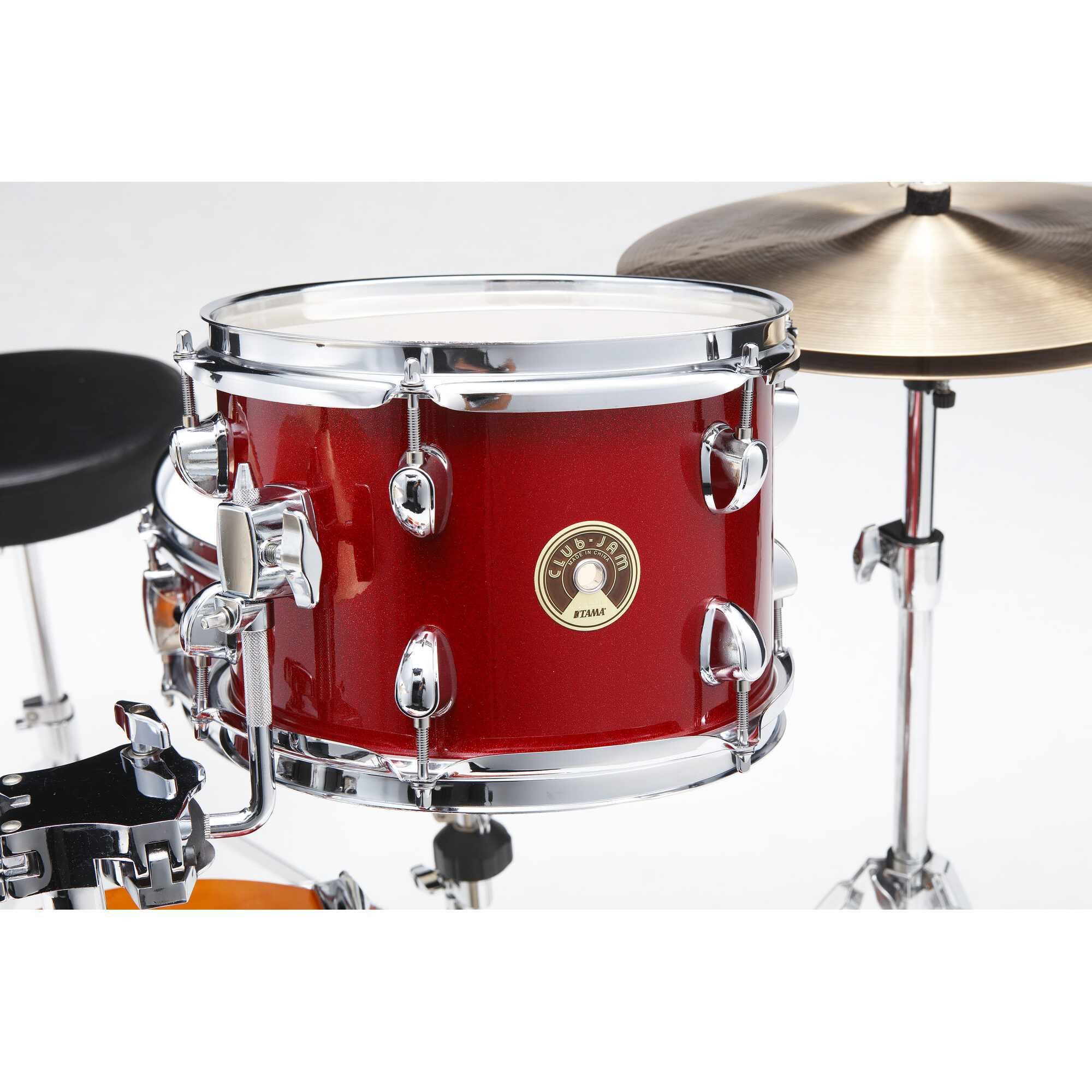 TAMA LJK48H4-CPM Club-JAM 4-Piece Complete Drum Kit with 18" Bass Drum & Hardware - Candy Apple Mist - Image 2