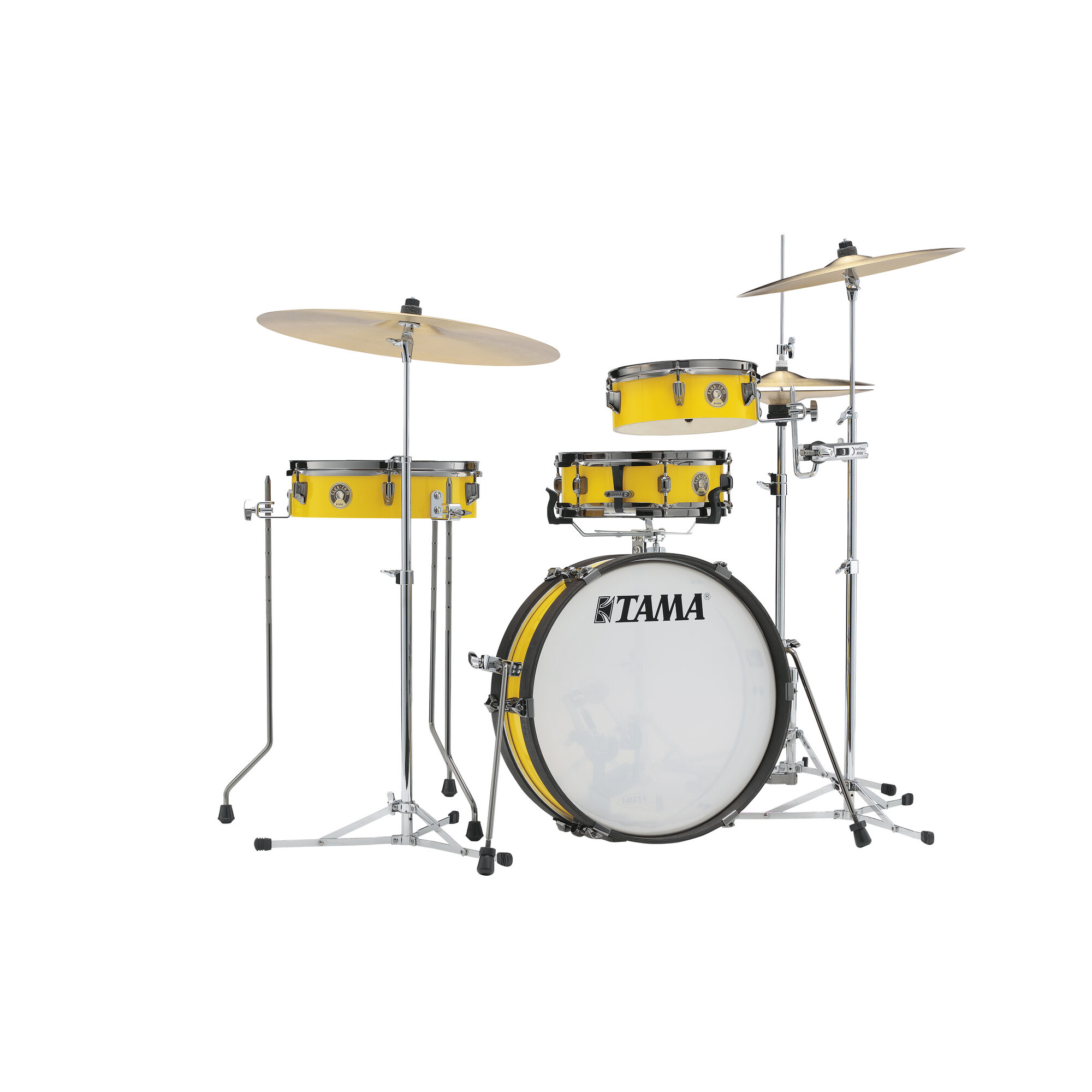 TAMA LJK48PBN-ELY Club-JAM Pancake 4-Piece Shell Pack with 18" Bass Drum, Black Nickel Hardware - Electric Yellow