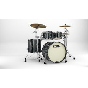 TAMA MA42TZBNS-BCS STARCLASSIC Maple 4-Piece Shell Pack with 22" Bass Drum, Black Nickel Hardware - Black Clouds & Silver