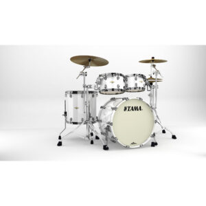 TAMA MA42TZBNS-PWH STARCLASSIC Maple 4-Piece Shell Pack with 22" Bass Drum, Black Nickel Hardware - Piano White