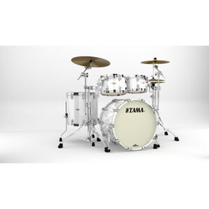 TAMA MA42TZS-PWH STARCLASSIC Maple 4-Piece Shell Pack with 22" Bass Drum, Chrome Hardware - Piano White