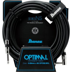 Ibanez NS20L - 20ft Instrument Cable Straight–Right Angle