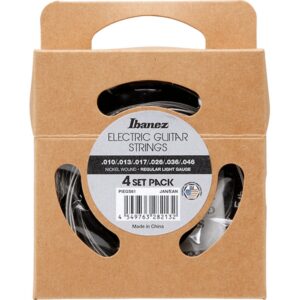 Ibanez PIEGS61 - Electric Guitar Strings 6-String Regular Light (.010–.046) (4 Pack)