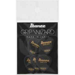 Ibanez PPA16XSG-BK - Grip Wizard Guitar Picks 1.20mm Sand Grip Extra Heavy (6 Pack) - Black