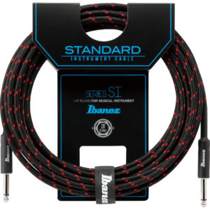 Ibanez SI20-BW - 20ft Instrument Cable Straight to Straight - Black / Wine Red