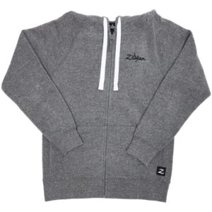 Zildjian T3424 Gray Zip Up Logo Hoodie Xl