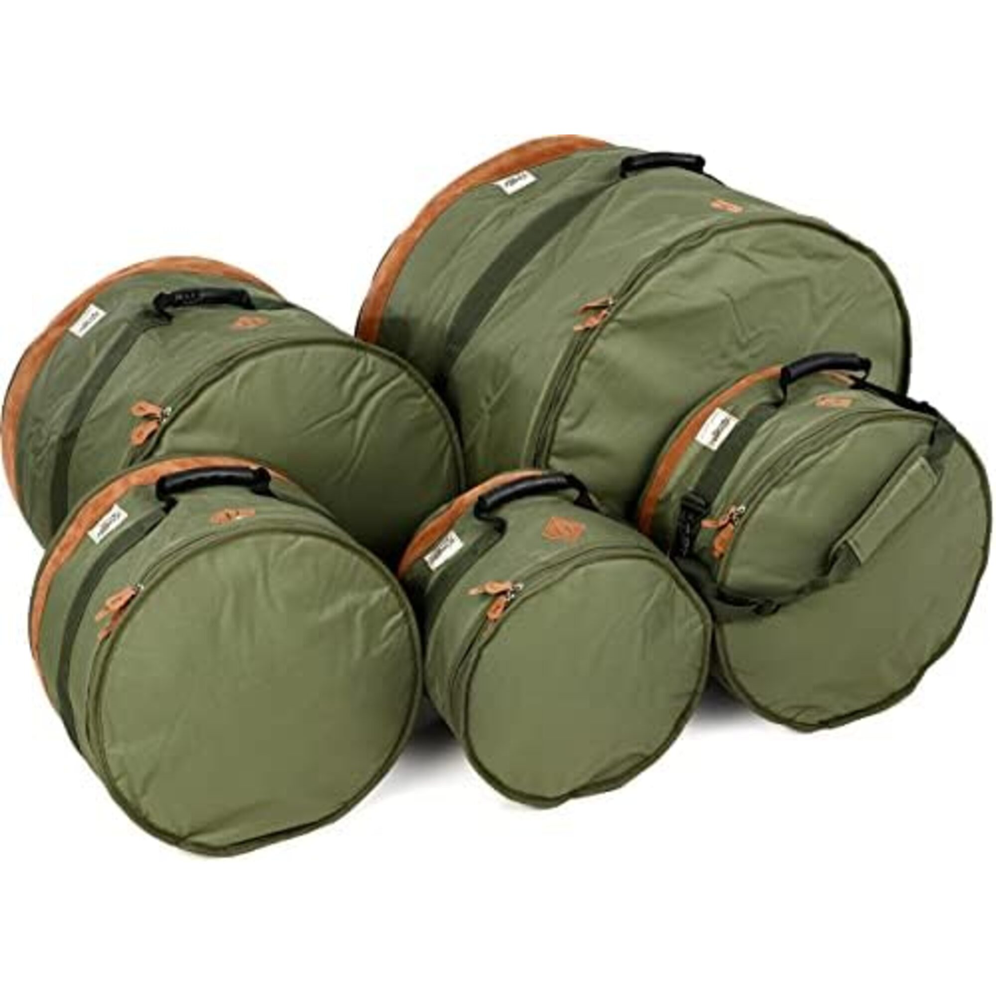 TAMA TDSS52KMG Powerpad Designer 5-Piece Drum Bag Set for 10", 12", 14", 16" & 22" Drums - Moss Green
