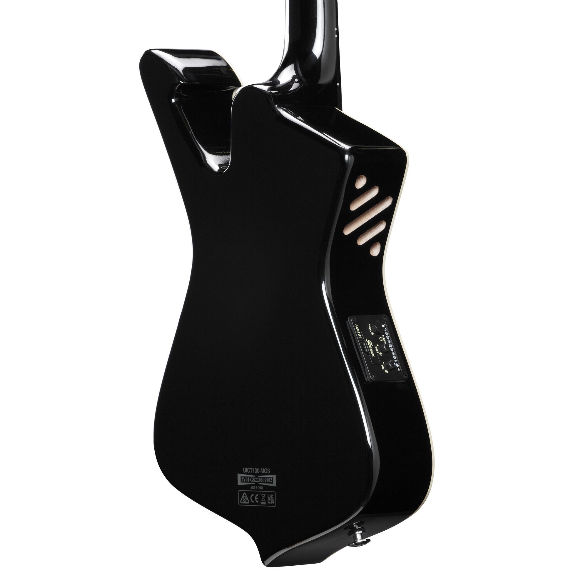 Ibanez UICT100-MGS - Iceman Ukulele, Tenor, Electro Acoustic - Metallic Gray Sunburst - Image 9