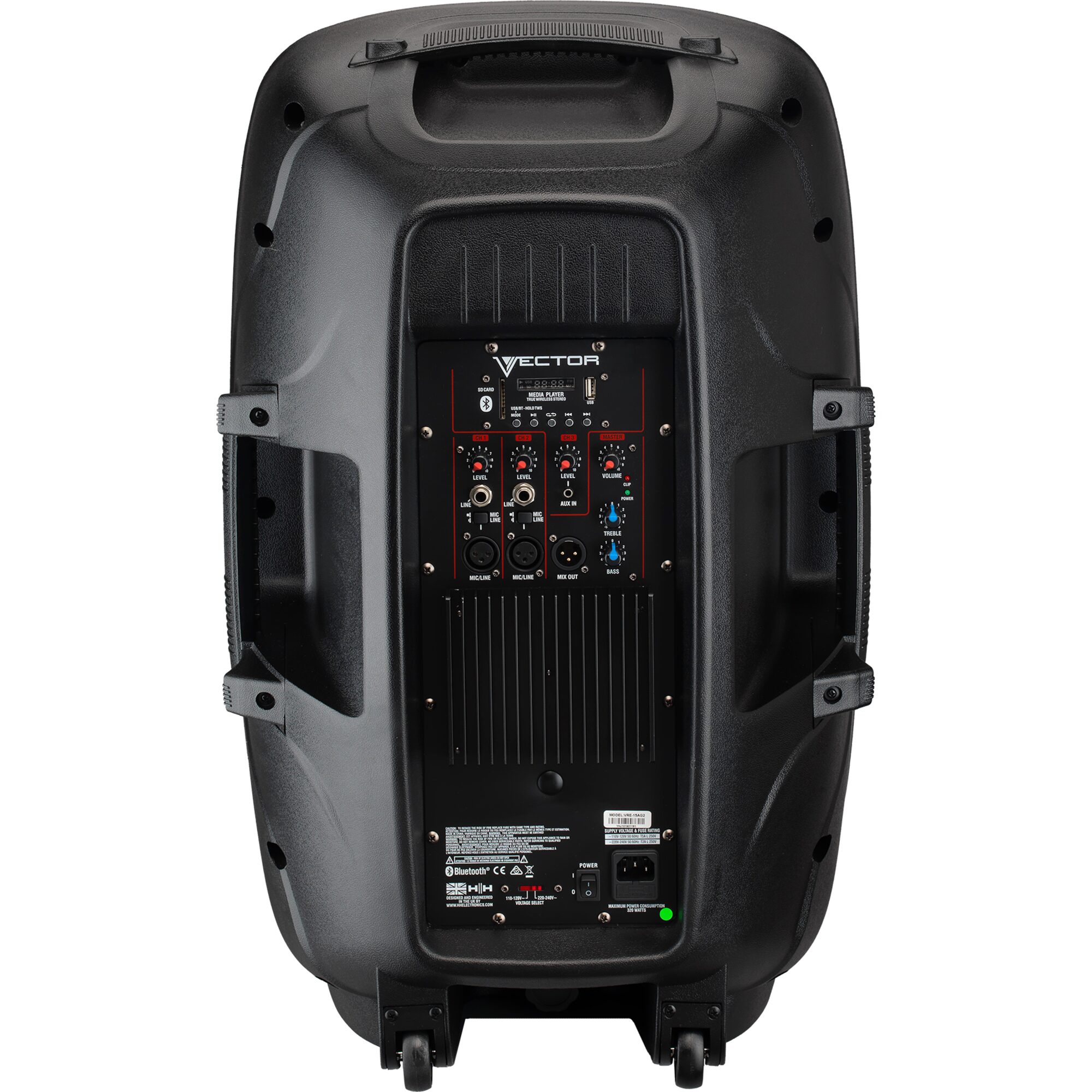 HH Audio Vector VRE-15AG2 800W Active Point Source Speaker - Black - Image 2