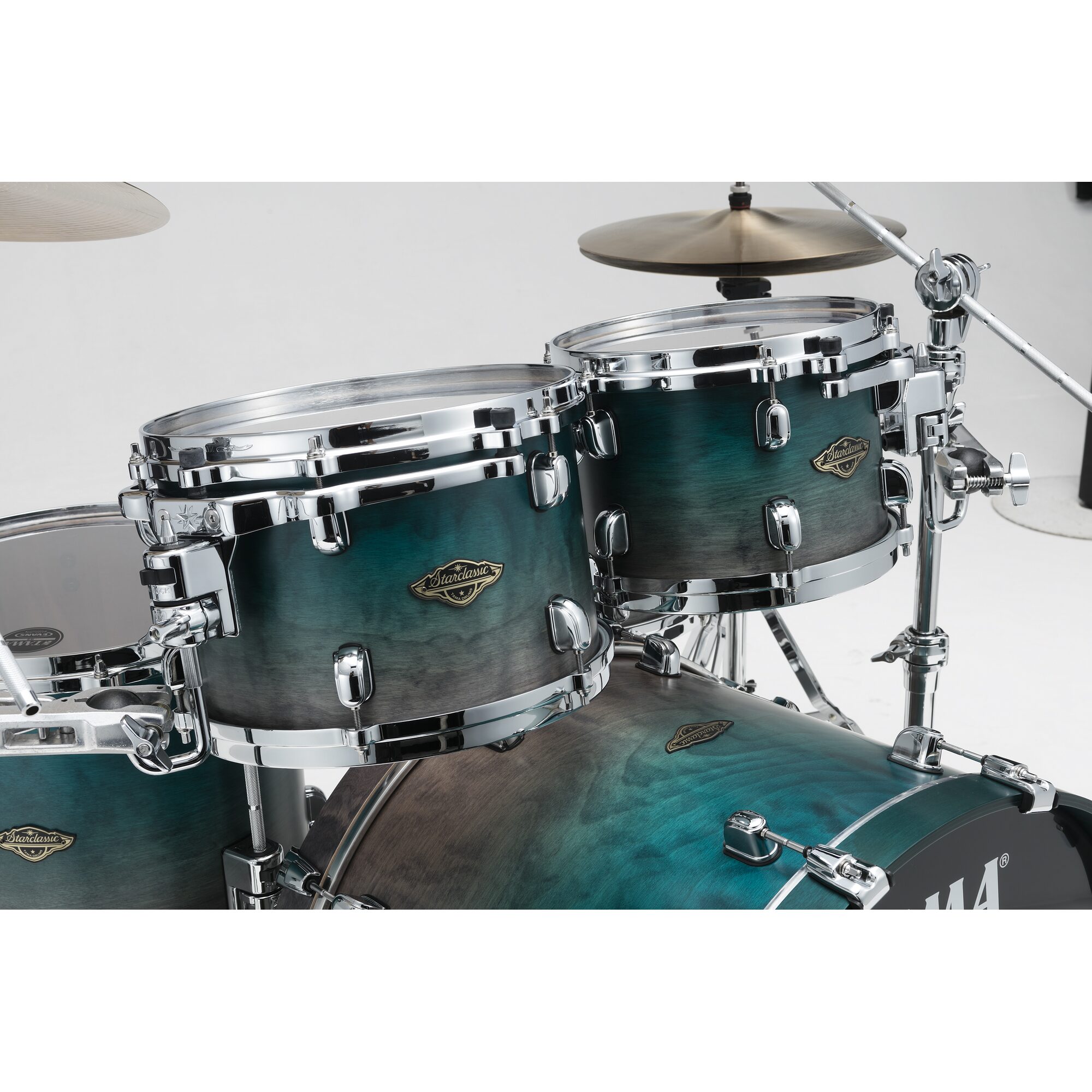 TAMA WBS52RZS-SPF STARCLASSIC Walnut/Birch 5-Piece Shell Pack with 22" Bass Drum - Satin Sapphire Fade - Image 2