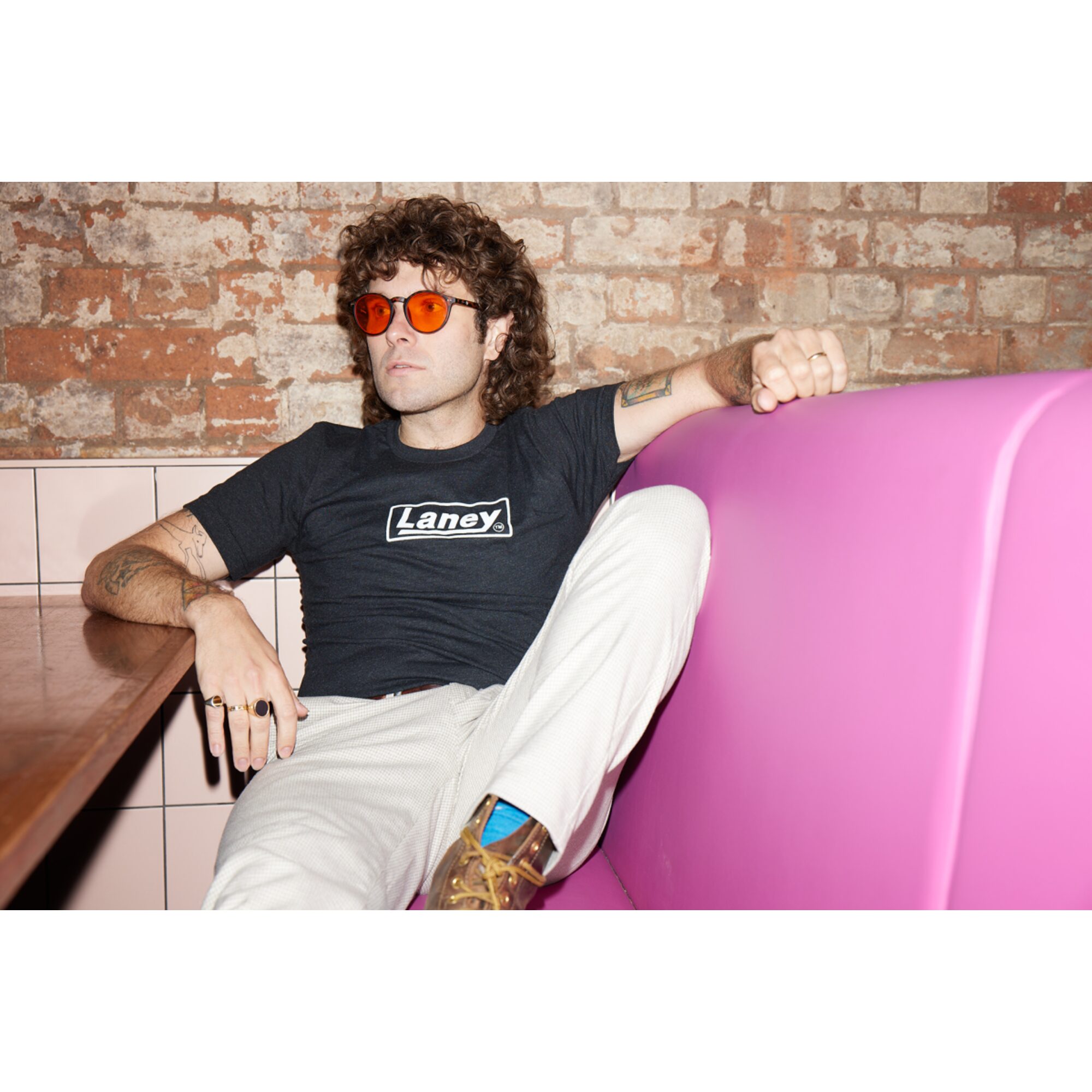 Laney Vintage Logo Black T-Shirt - XXL - Image 7