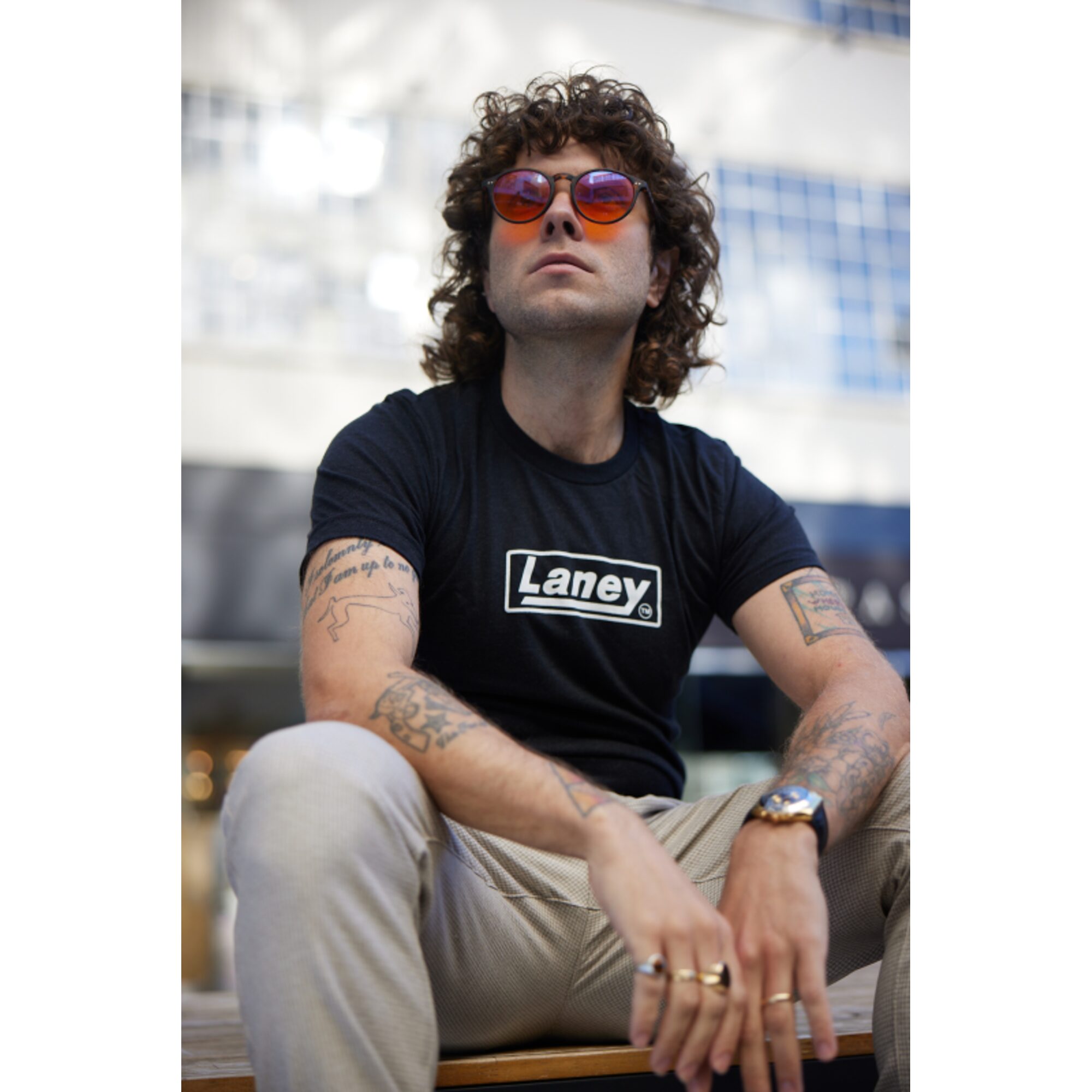 Laney Vintage Logo Black T-Shirt - XXL - Image 8