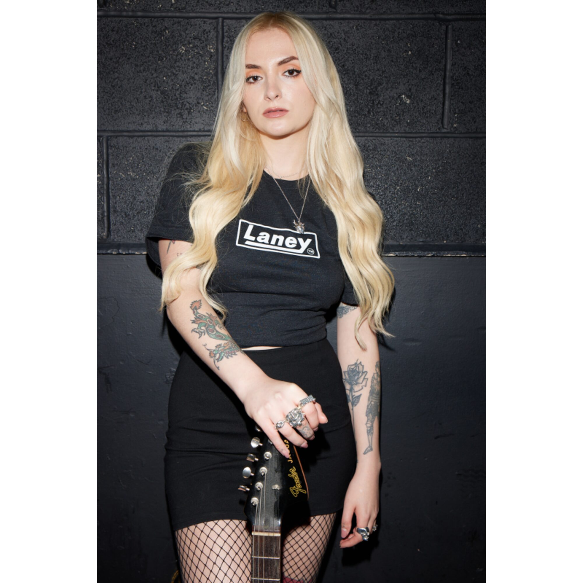 Laney Vintage Logo Black T-Shirt - XXL - Image 10