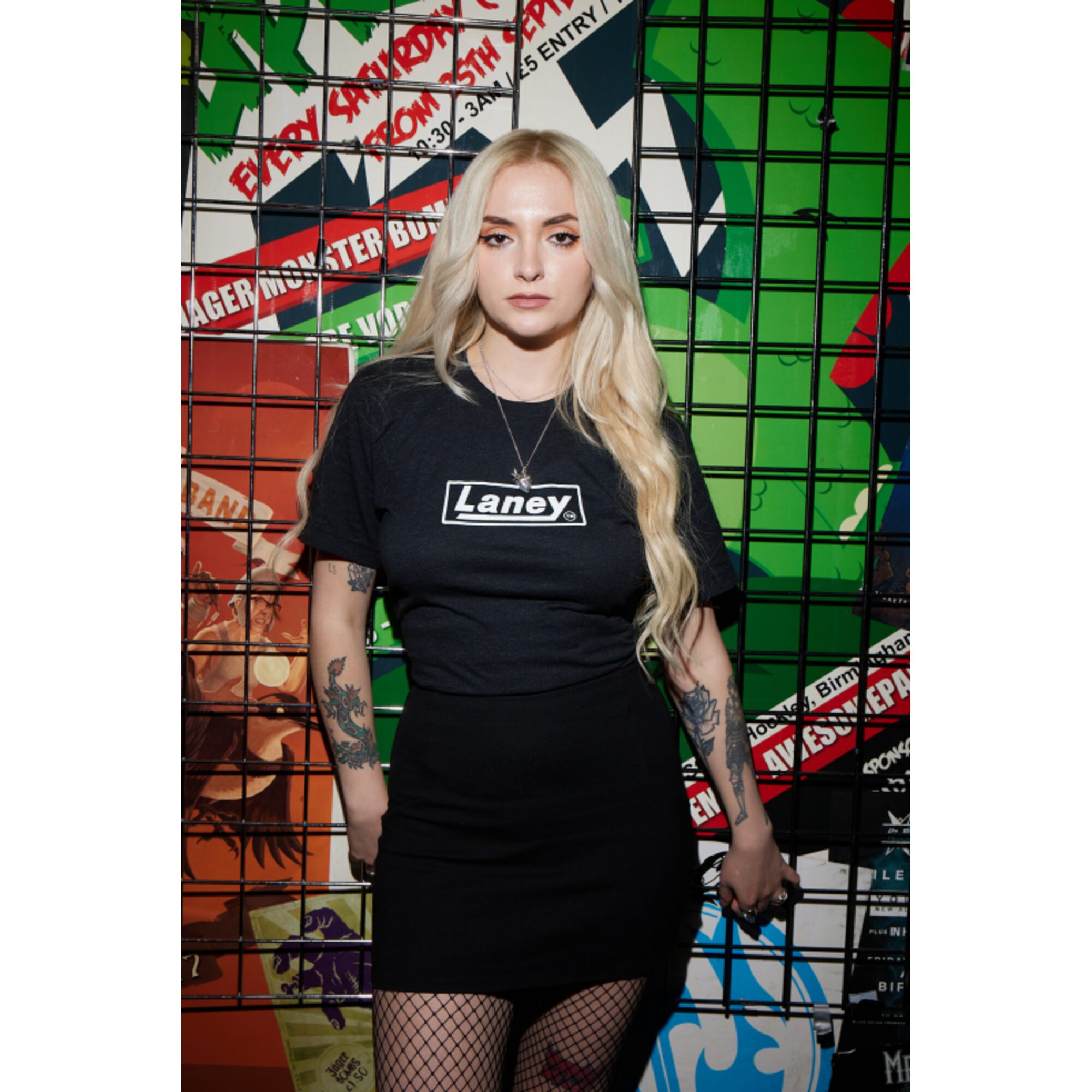 Laney Vintage Logo Black T-Shirt - XXL - Image 12