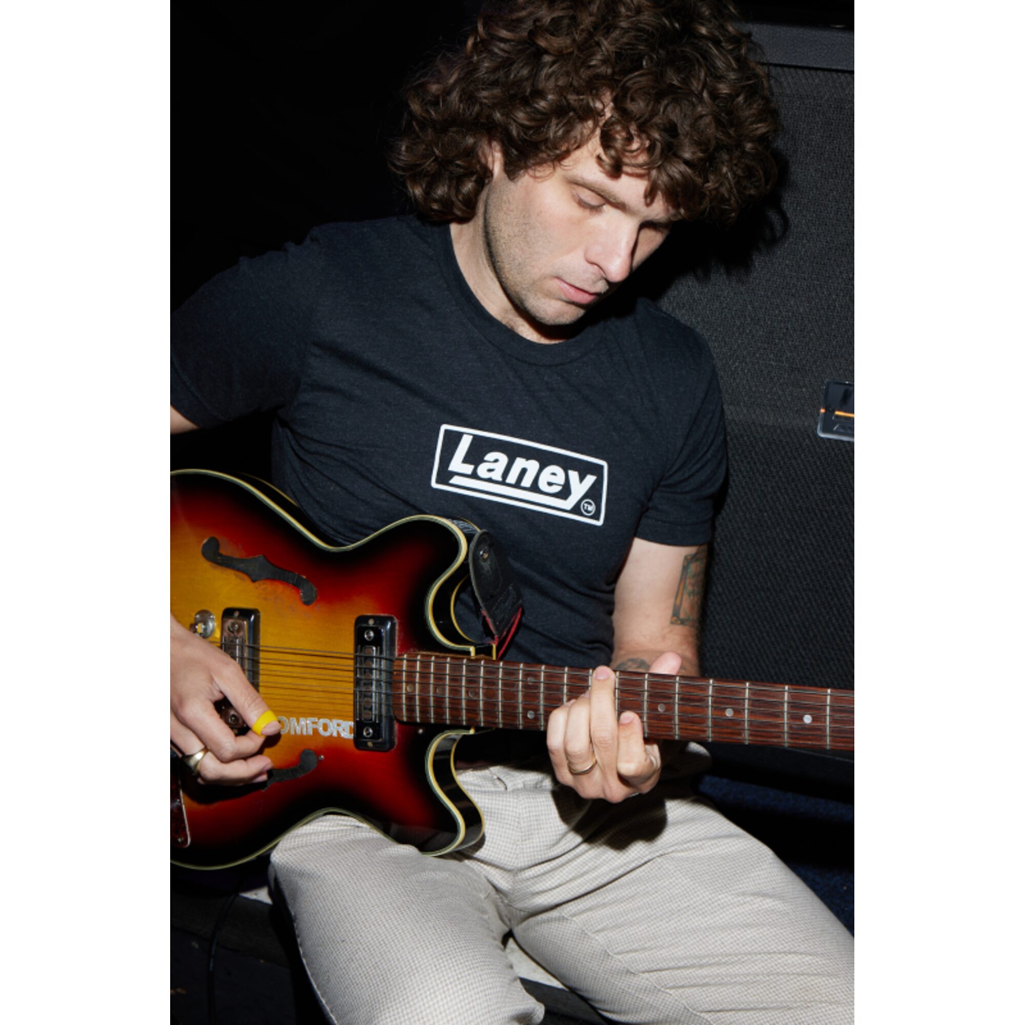 Laney Vintage Logo Black T-Shirt - XXL - Image 13