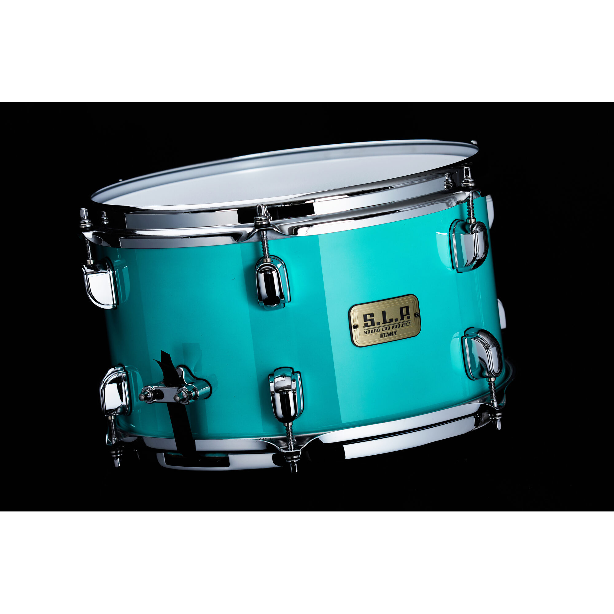 TAMA LBU127P-ETQ S.L.P. Mod Bubinga Philo Tsoungui Signature 12" x 7" Snare Drum, Electro Turquoise - Image 2