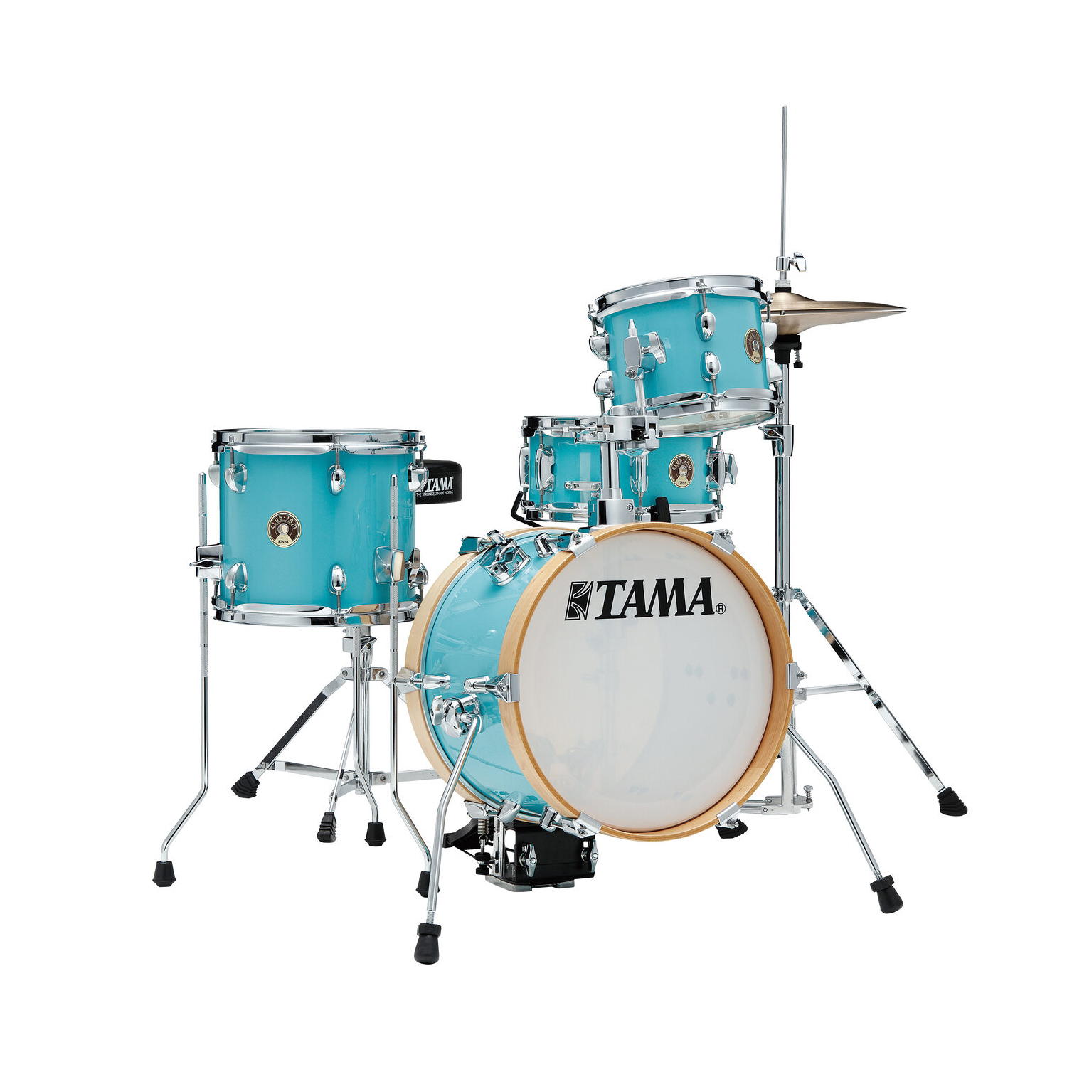 TAMA LJK44H4-AQB Club-JAM Flyer 4-Piece Complete Drum Kit with 14" Bass Drum & Hardware - Aqua Blue