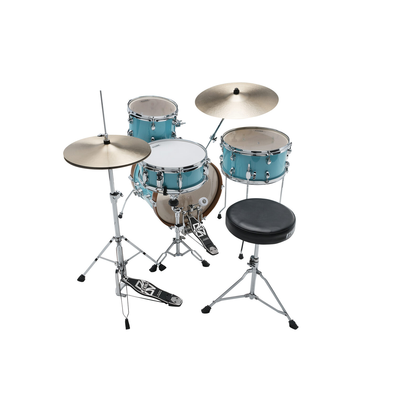 TAMA LJK48H4-AQB Club-JAM 4-Piece Complete Drum Kit with 18" Bass Drum & Hardware - Aqua Blue - Image 8