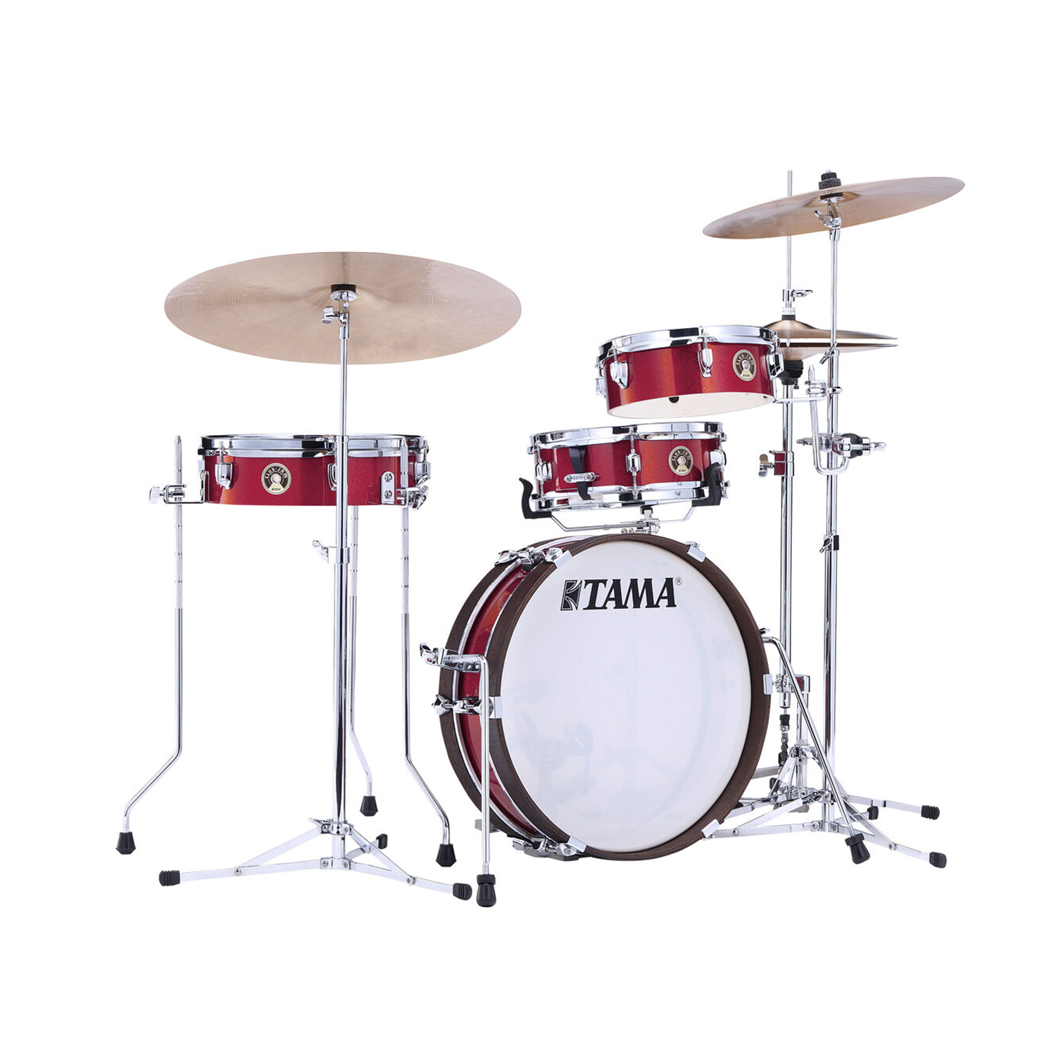 TAMA LJK48P-BRM Club-JAM Pancake 4-Piece Shell Pack with 18" Bass Drum - Burnt Red Mist