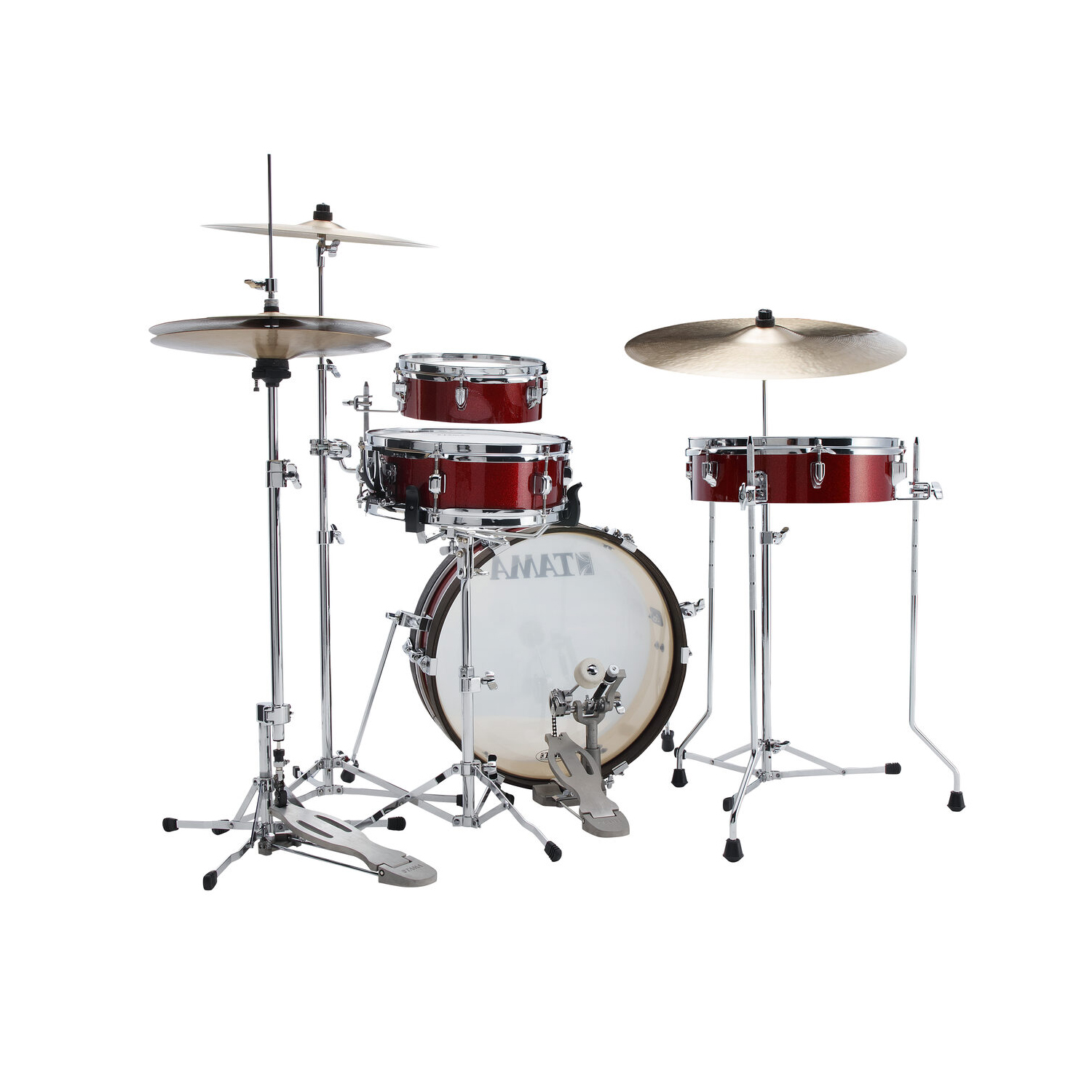 TAMA LJK48P-BRM Club-JAM Pancake 4-Piece Shell Pack with 18" Bass Drum - Burnt Red Mist - Image 6