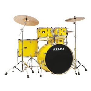 TAMA IP52H6W-ELY Imperialstar 5-Piece Drum Kit with 22" Bass Drum, Hardware Included - Electric Yellow
